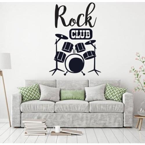 Rock Club Music Wall decal Drum Kit vinyl sticker art decoration DIY home decor for living room kids bedroom wall tattoo G899