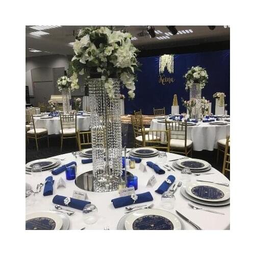 60cm Tall Wedding Crystal Table Centerpiece Acrylic Flower Stand Wedding Decoration