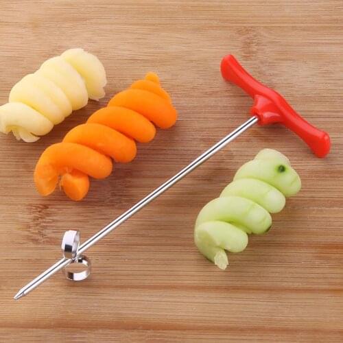 1pc Manual Spiral Screw Slicer Potato Carrot Cucumber Vegetable Knife Kitchen Tool