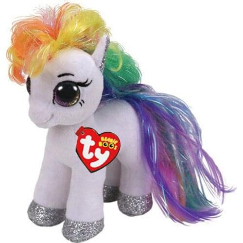 15cm Ty Stuffed Animals Plush Doll Starr The White Horse Soft Stuffed Toys Children Girls Birthday New Year Gift