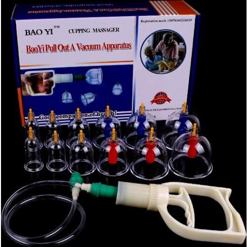 BAOYI High Quality 12 Piece Chinese Vacuum Cupping Kit Suction Cupping Massager