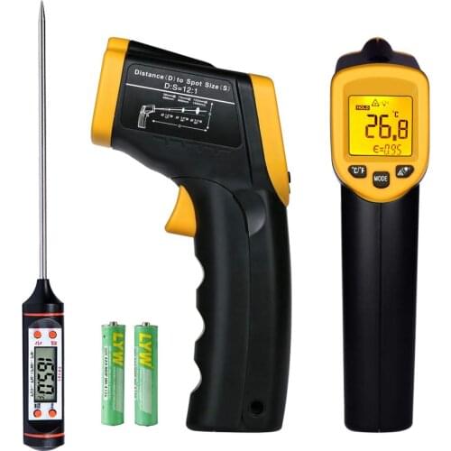 Non-Contact Digital Laser Infrared Thermometer Meat Thermometer Temperature Gun -58℉~ 932℉(-50℃ ~ 500℃)