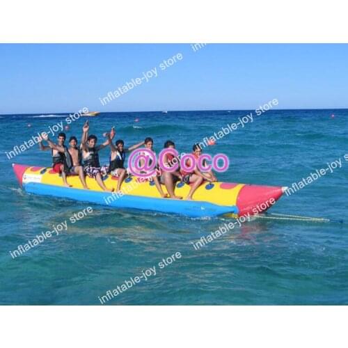 Free air ship to door!8 seaters inflatable flying fish,commercial water floating banana boat,flying fish tube towable boat
