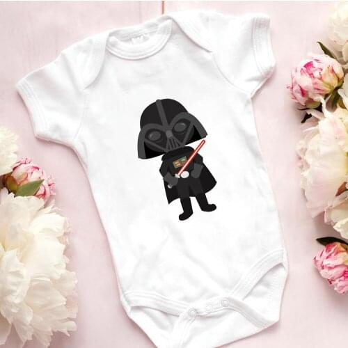 Star Wars Darth Vader Print Newborn Jumpsuit Short Sleeve O Neck Baby Clothes Summer Toddler Romper Tops