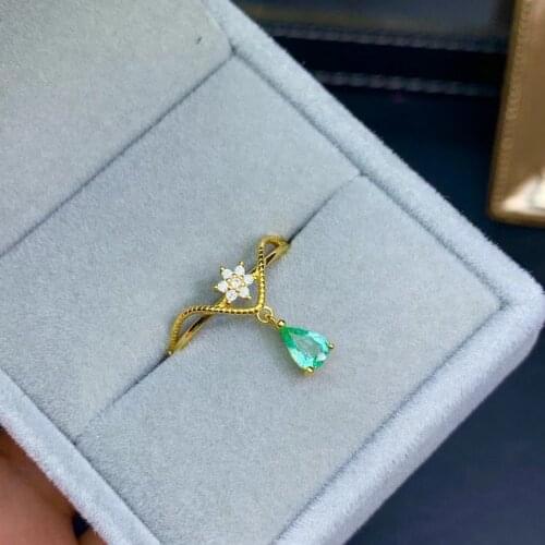 Original Yellow Gold Luxury Princess Crown Design Olive Green Crystal Finger Ring For Women Girl Bridal Wedding Jewelry 2021