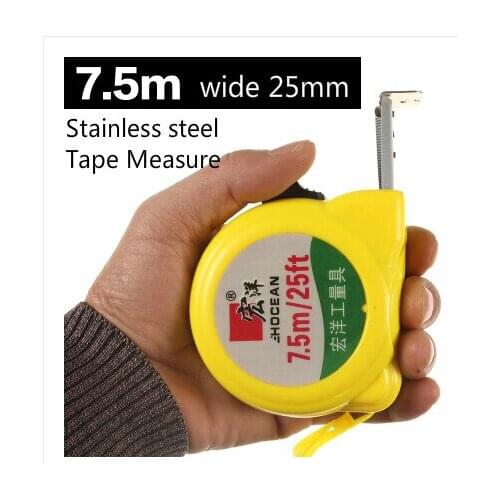 7.5 mm Stainless steel Tape Measure 7.5m Meters 25mm Width The metric system Woodworking Measuring tool