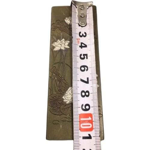 Chinese Old Beijing Brass Carving Lotus Paperweight