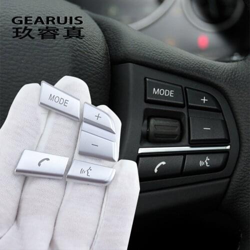 For BMW X5 X6 F15 F16 Car Steering Wheel Switch Control Buttons decoration Covers Stickers and decals Auto Interior Accessories