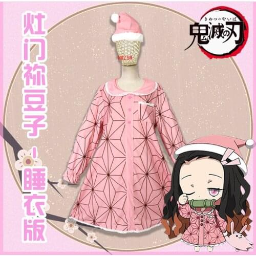 Kamado Nezuko Cosplay Costume Japan Anime Demon Slayer Kimetsu No Yaiba Cos Clothes for Women Christmas Pajamas Devils Blade