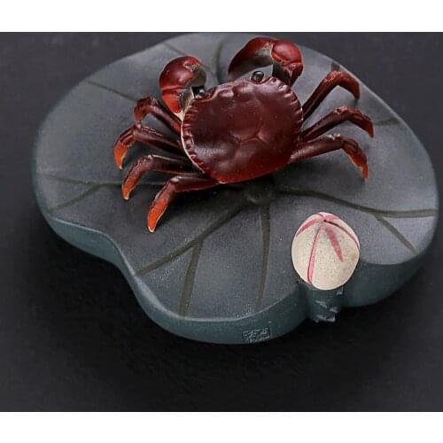 Creative crab color change tea pet yixing zisha purple clay home decoration purple grit tea play house warming gift on sales