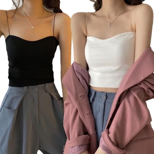 2021 New Fashion Women Sexy Crop Tops Solid Summer Camis Women Casual Tops Vest Sleeveless Crop Tops Blusas
