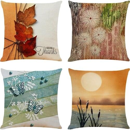 Landscape Cushion Cover Hoga Decorative Pillow funda cojines 45x45 housse de coussin Nordic Throw Pillow Cover Sofa Car