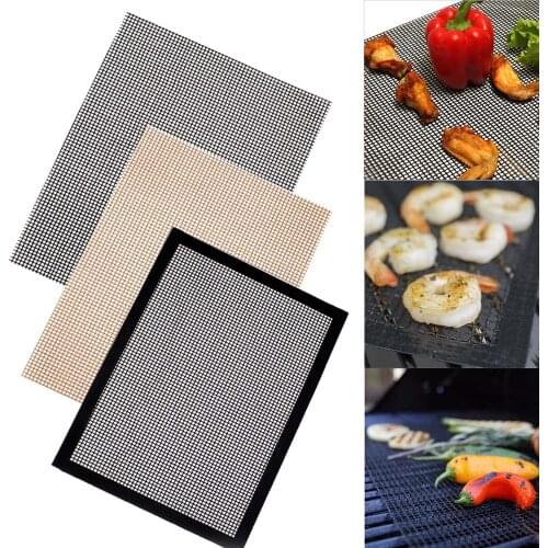 Reusable BBQ Grill Cover Mat Pad None-stick Grid Grilling Mesh For Indoor Outdoor BBQ Use Baking Grilling Barbecue Pad Tool 1