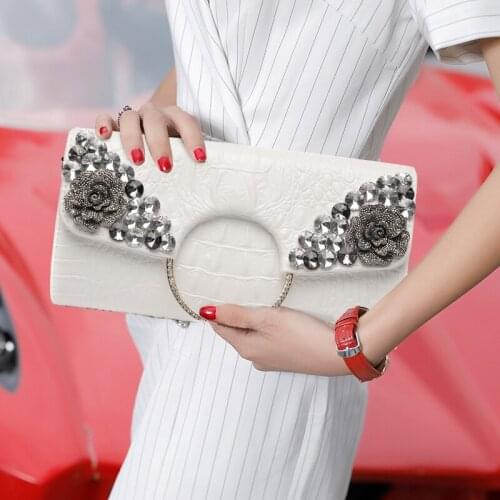 Fashion Trend Bag Female 2020 New Leather Women Clutch Bag Ladies Diamond Bag Handbag Banquet Bag Casual Shoulder Bags Small