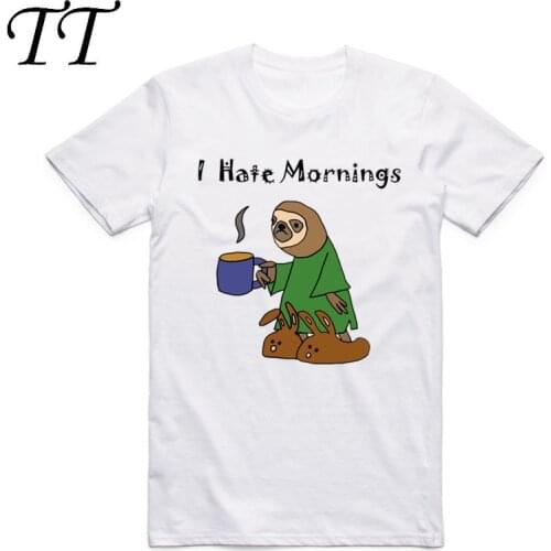 2019 Men Women Print Sloth Funny T-shirts Summer Short Sleeve O Neck I Like Naps White T Shirt Men Casual Fitness Swag Tops Tees