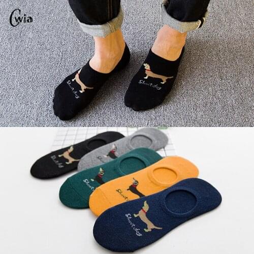 Spring summer men cotton Man Socks short dog Male Low Cut Ankle Sock boy boat casual slippers 4pair=8pcs WS112