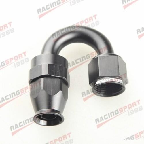 New 180 Degree 10AN Reusable PTFE Swivel Hose End Fitting Adapter Aluminum Black