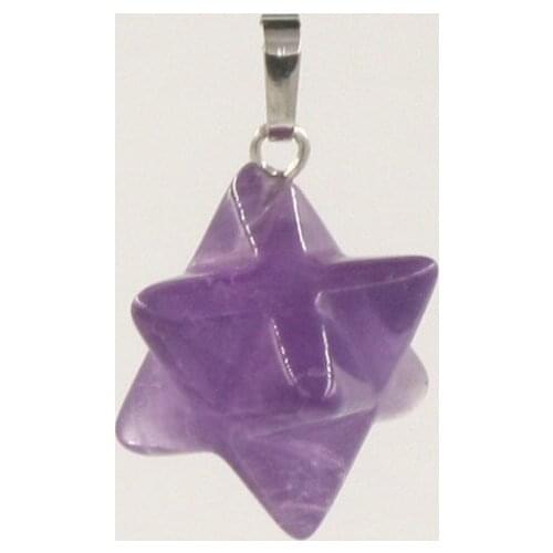 Wholesale Novelty Item Star Shape Purple Real Natural Chakra natural Stone Beads Druzy Quartz Crystal Pendant Jewelry Best Gift