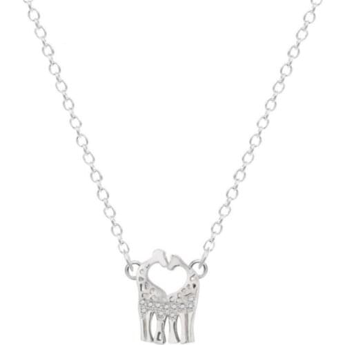Season Gate 925 Sterling Silver Chain Double Giraffes Personality Fashion Necklace for women SN067