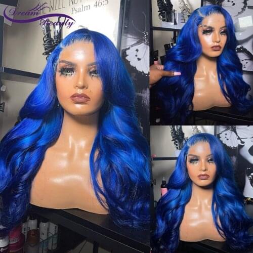 Ginger Colored Lace Front Human Hair Wigs For Women 180% Dark Orange Color Wavy Human Hair Wigs 13X4 Lace Front Wigs