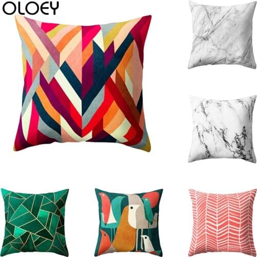 45 * 45cm Geometric Pattern Print Pillow Juicy Peach Furnishings Fashion Waist Soft Sleeping Bag Comfortable Pillow Decoration
