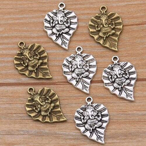 10Pcs 17*25mm 2 Color Sleeping Baby Elephant Charms Animal Pendants Handmade Decoration Vintage For DIY Jewelry Making Findings