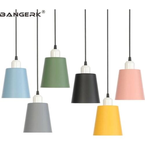 Nordic Design Modern LED Pendant Light Iron Color Macarons Hanging Light Fixtures Dining Room Lights Home Decor Lighting