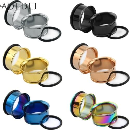 AOEDEJ 3-25mm Stainless Steel Plugs and Tunnels Gauges Piercing Jewelry Ear Stretchers Expander Ear Tunnels Plugs 00g 8mm 10mm