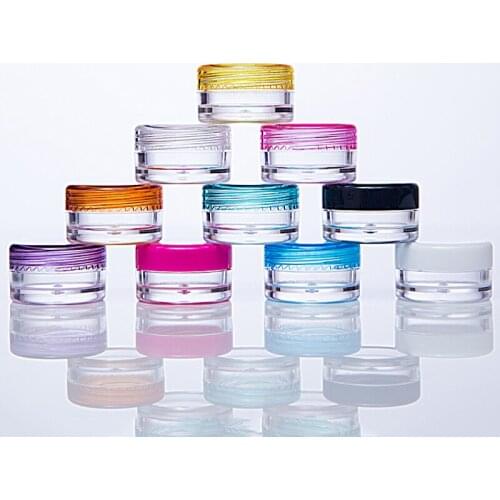 10Pcs/Lot 3g Empty Makeup Jar Pot Cosmetic Refillable Bottles Eyeshadow Face Cream Container Refillable Sample bottles