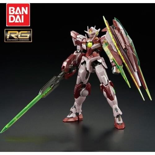 BANDAI BPLimit RG 1/144 Gundam GNT-0000 00 Qan Assembly Model Action Toy Figures Childrens Gifts