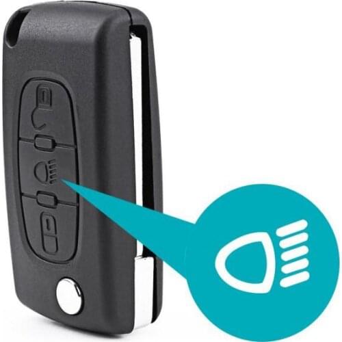 3 Button Flip Folding Remote Key Fob Case For Citroen C2 C3 C4 C5 C6 Picasso Key Cover With Battery Holder Car Key