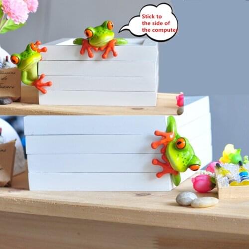 Funny Frog Home Accessories Zakka New Products Cute Creative Computer Office Resin Frog Stickers Automotive Decompression Gift