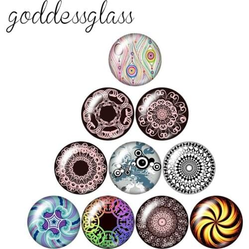 Beauty Pattern Flowers Serpentine 10pcs mixed 12mm/18mm/20mm/25mm Round photo glass cabochon demo flat back Making findings