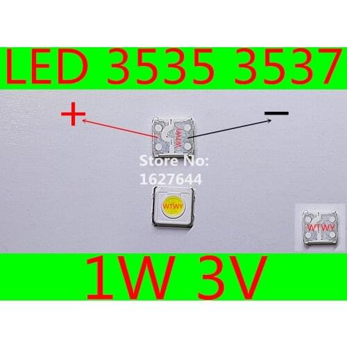 100pcs LED 3535 3537 LED TV Backlight Cool white High Power 1W 3V LED Backlight For SAMSUNG LED LCD TV Backlight Application