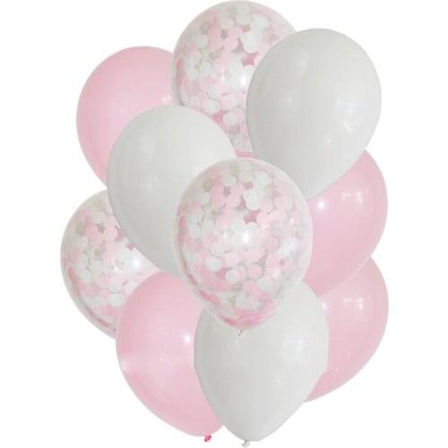 10pcs/lot Pink Blue Confetti Latex Balloon Wedding Party Happy Birthday Theme Decoration Latex Suit Balloons Baby Shower