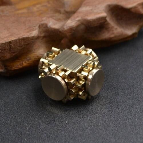 High Top Quality Hand Spinner Fingertip Gyro Gear Cube Fidget Spinner Finger Copper Mechanical Gyro Adult Decompression EDC Toys