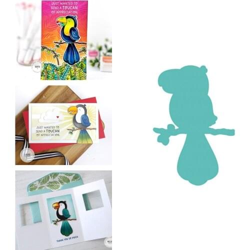 Funny Parrot Metal Cutting Diary Dice And Stamps Stencils For Scrapbooking Stamps Embossing Mold Diy Paper Cards Craft Cutting