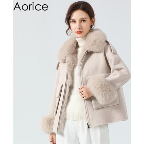 Aorice women winter fox fur parka coat jacket 2020 new female lady real rabbit fur liner thick trench coats jackets Z20135