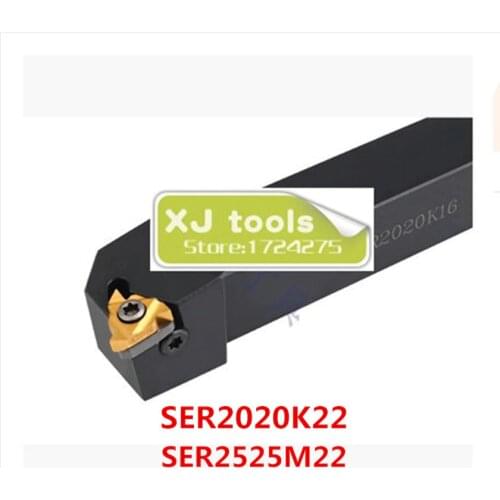 Free shipping 1pcs SER2020K22 SER2525M22 CNC turning tool holder, External Threading turning tools, Lathe cutting TOOLS