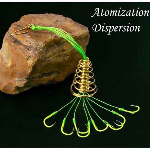 1PCS Explosion Fishing Hook Spring Lure Fluorescent anti-hanging end throw rod hook Waist drum bait cage Pesca