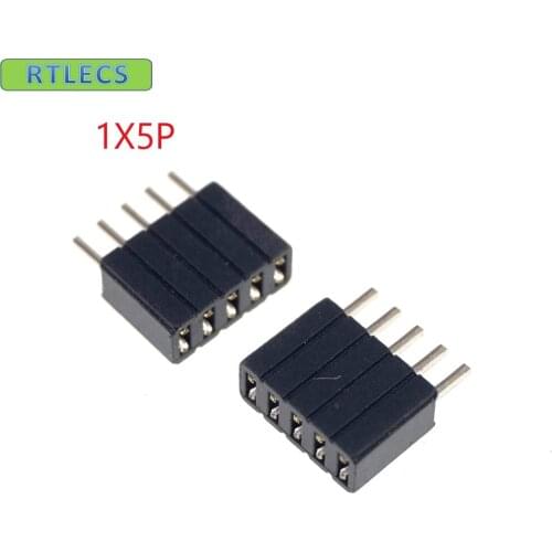 10pcs 1x5 P 5 Pole 1.27mm Pitch Pin Header Female Single Row Straight Through Hole DIP Rohs Lead Free