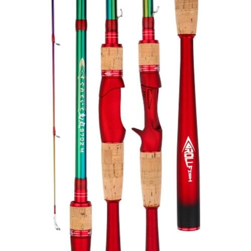 2.1m 2.4m Carbon Fiber Spinning/Casting Fishing Rod Saltwater Freshwater Colorful Universal Lure Rod Lure Weight 7-30g China