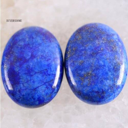 2Pcs/Lot 22x30MM Oval Natural Stone Bead Blue Lapis CAB Cabochon For Jewelry Making DIY Bracelet Necklace K516