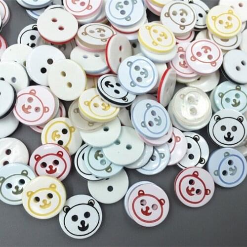 DIY 200pcs Bear Head Round Resin Buttons Fit Sewing crafts Scrapbooking 13mm