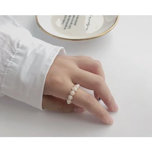 2020 Fashionable Korean Version Of The Ring Elegant Versatile Simple Gentle Pearl Ring On The Fingertips, Womens Clothing