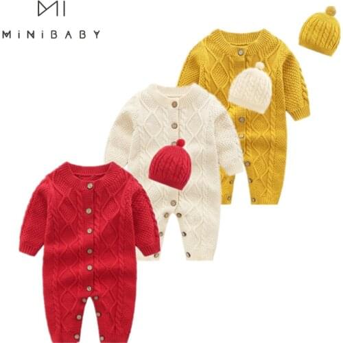 2019 Newborn Baby knitted Clothes For Girls Babies Girl knitting Rompers autumn Long Sleeve Kids Boys Jumpsuit Baby clothing