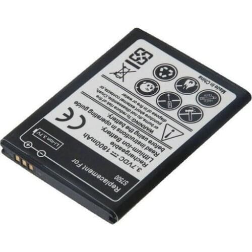 5pcs /lot 1800mAh Replacement Battery For Samsung Galaxy Y Duos S6102 S6792L Galaxy Mini 2 S6500 S6802 Ace Plus S7500 S7508