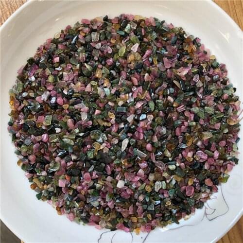 50g Natural Multicolored Gem Tourmaline Elbaite Chips Gravel Healing Stones Home Ornament Tank Bonsai Decoration