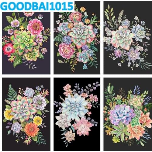 5D DIY Diamond Painting Succulent Flower Mosaic Diamond Embroidery Full Cross Stitch Kits Home Decor Art Gift