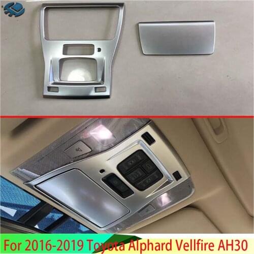 For 2016-2019 Toyota Alphard Vellfire AH30 Car Accessories ABS Chrome Front Interior Lights Reading Lights Trim Cover